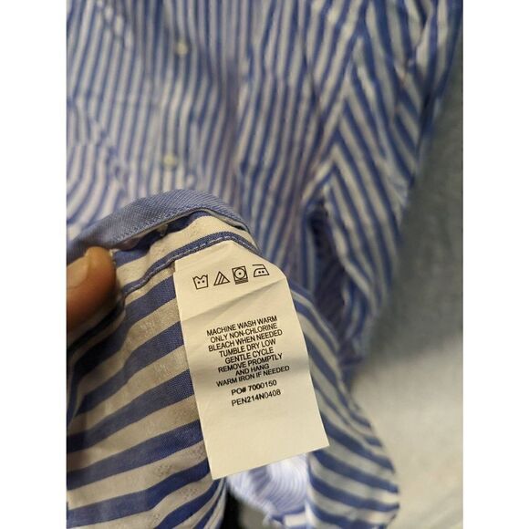 Original Penguin Violet Striped Button Front Collared Heritage Fit Shirt 16 - Picture 3 of 8